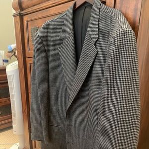 50L HOUNDSTOOTH JACKET; BLK/GREY WOOL-BLEND $49